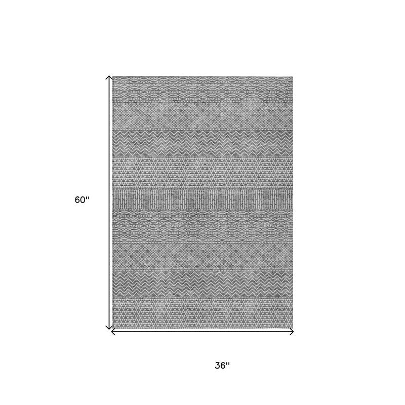 HomeRoots Chevron Modern Rectangle Outdoor Rug