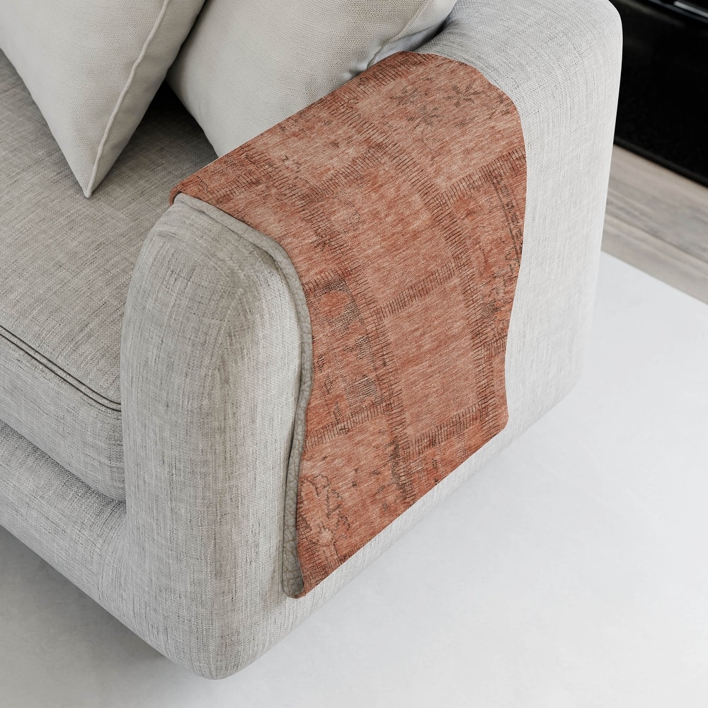 Premium Machine Washable Vintage Patchwork Sherpa Throw Blanket