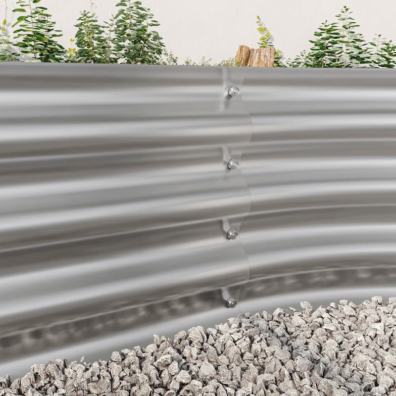 Modern Minimalist Garden Bed with Open Base Design Anti Rust Coating, for Flower Planters Vegetables Outdoor Gardening