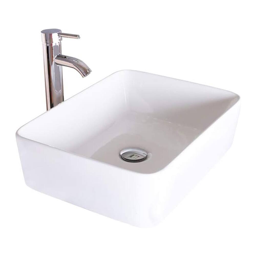 Eclife Modern Bathroom Sink Tempered Glass & Ceramic Artisan Basin for Vanity