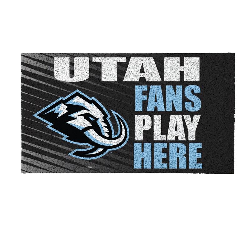 28 in. x 16 in. Utah Mammoth "Fans Play Here" PVC Door Mat