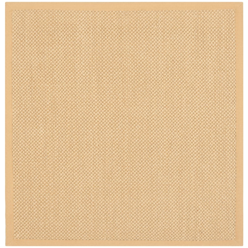 SAFAVIEH Natural Fiber Jenney Sisal Border Rug - 4' x 4' Square - Wheat