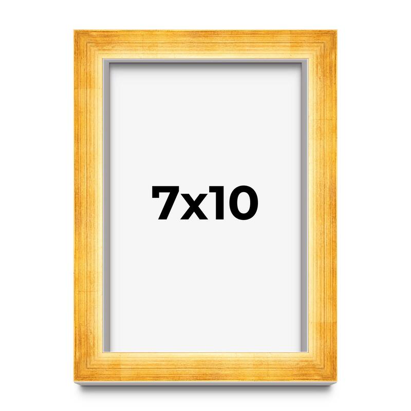 7x10 Shadow Box Frame Gold | 1.625 Inches Deep Real Wood Traditional
