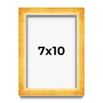 7x10 Shadow Box Frame Gold | 1.625 Inches Deep Real Wood Traditional
