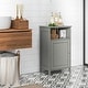 preview thumbnail 4 of 16, Bathroom Freestanding Adjustable Shelf Floor Storage Cabinet - 16" x 12" x 27.5" (L x W x H)
