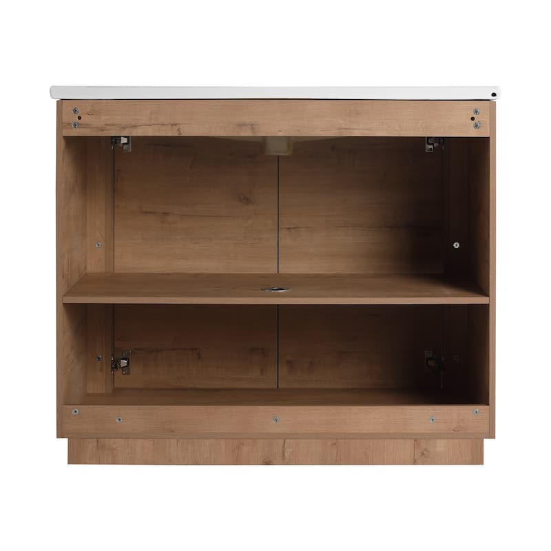 Bathroom Vanity With Sink In 36/40 Inch, Freestanding Bathroom Vanity With Soft Close Door and Adjustable Shelf