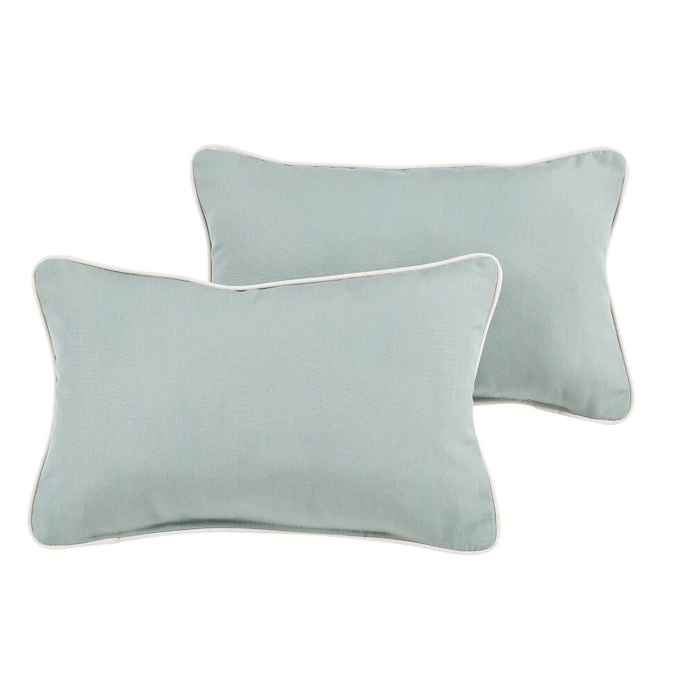 Sunbrella Canvas Spa/ Canvas Natural Indoor/ Outdoor Pillow Set