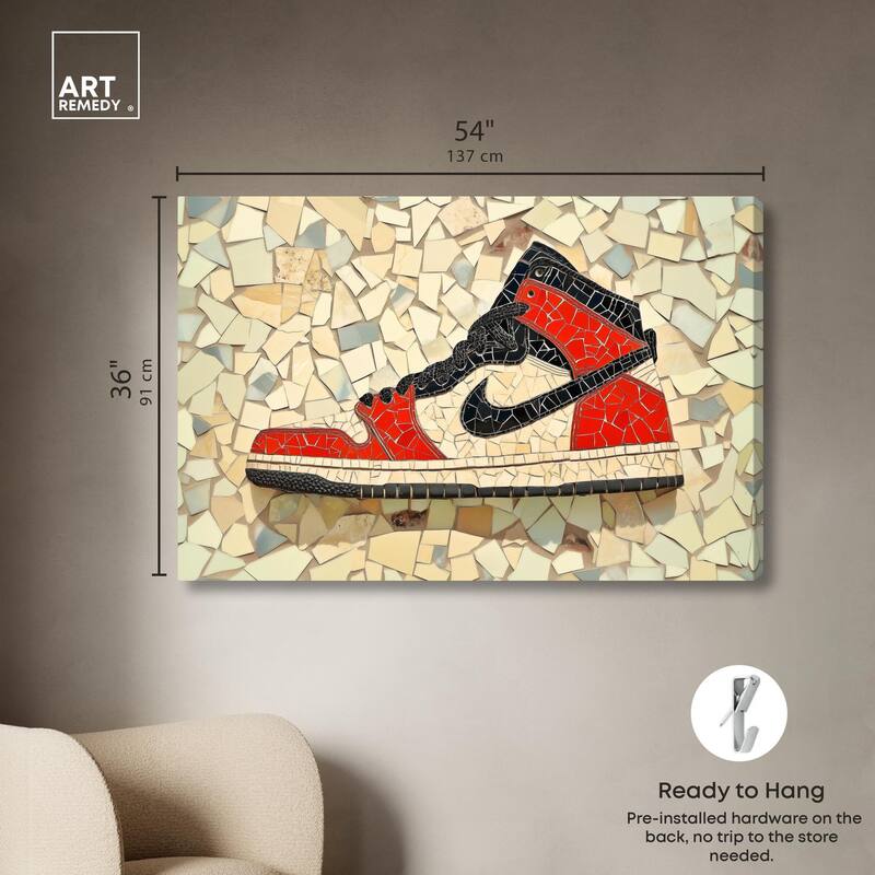 Mosaic Sneaker Canvas by Art Remedy, Gallery Wrapped