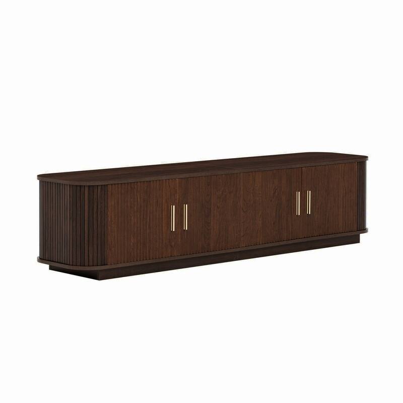 Modern 70" TV Stand for TVs up to 80", Media Entertainment Center with Storage Cabinet