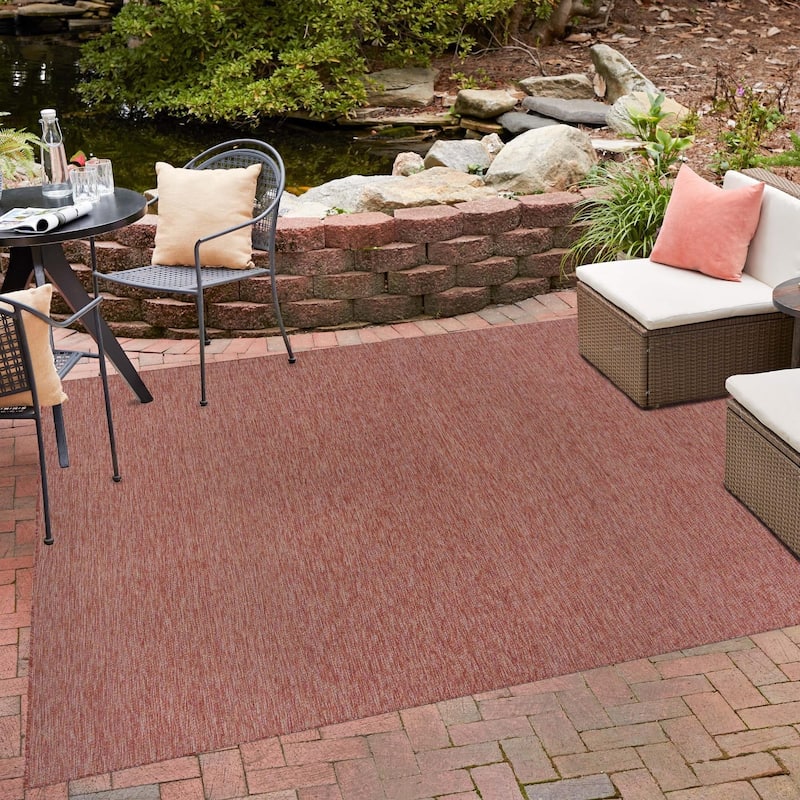 Outdoor Amsterdam Collection Area Rug - Rust Red - 13' Square