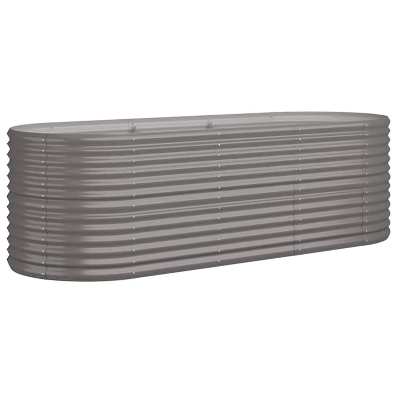 vidaXL Raised Garden Bed Raised Flower Bed Galvanized Steel Outdoor Planter