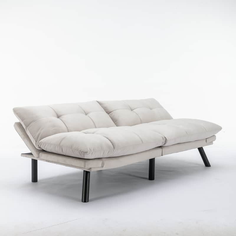 Roomfitters Modern Convertible Sofa Bed, Folding Futon Couch with Adjustable Backrest, Compact Upholstered Sleeper