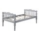 preview thumbnail 6 of 8, Artsy Twin-Over-Twin Bunk Bed with Slat System, Built-In Ladder & Safety Guard-Rai, Stackable or Separate Configuration, Grey