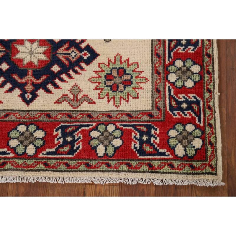 Kazak Oriental Foyer Rug Hand-Knotted Wool Carpet - 2'10" x 4'5"