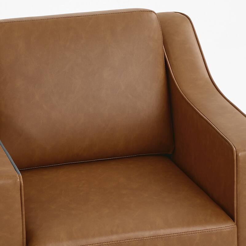 30'' W Vegan Leather/ Chenille Swivel Accent Chair
