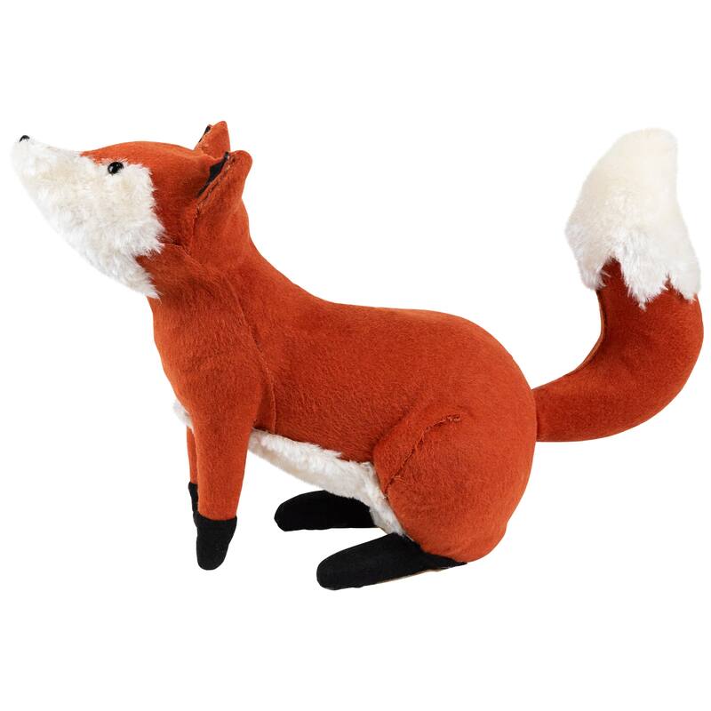 15.75" Plush Orange and Cream Sitting Fox Fall Tabletop Decoration