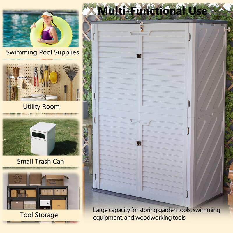 GDFStudio - Hayes Rust Proof Outdoor Equipment Storage for Backyards, Patio, Garden