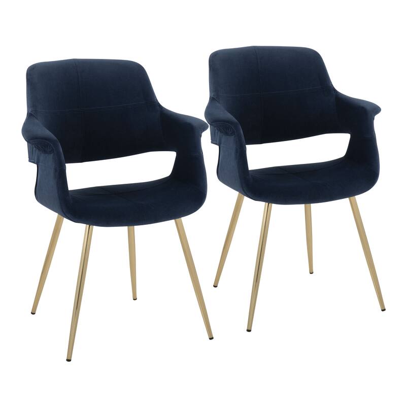 Silver Orchid Fauske Upholstered Chair with Metal Legs - Set of 2