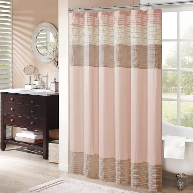 Madison Park Amherst Faux Silk Shower Curtain