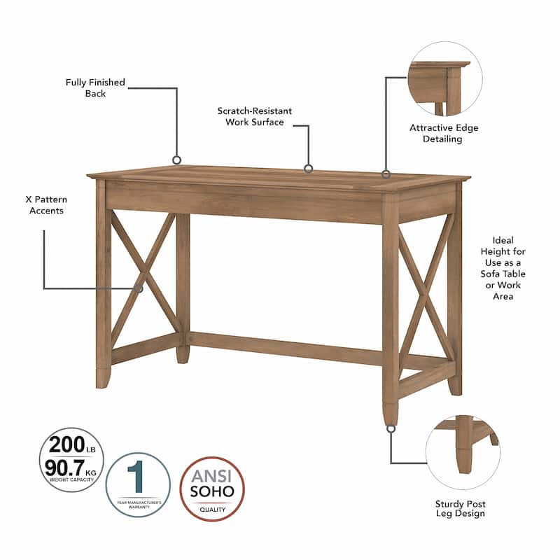 Key West 48W Writing Desk with Cabinet and Bookcase by Bush Furniture