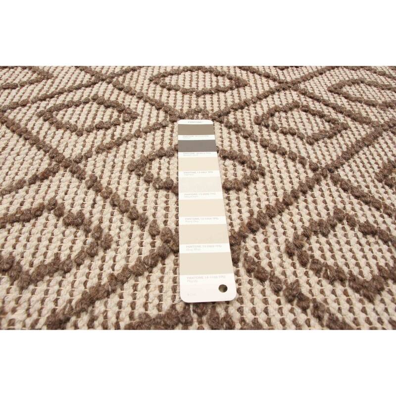 ECARPETGALLERY Braid weave Sienna Brown Wool Rug - 5'1 x 7'8