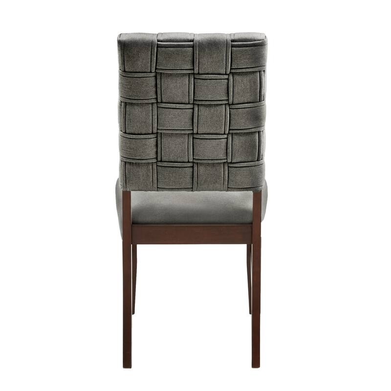 Orlo Walnut Finish Woven Back Dining Chairs (Set of 2) by iNSPIRE Q Modern