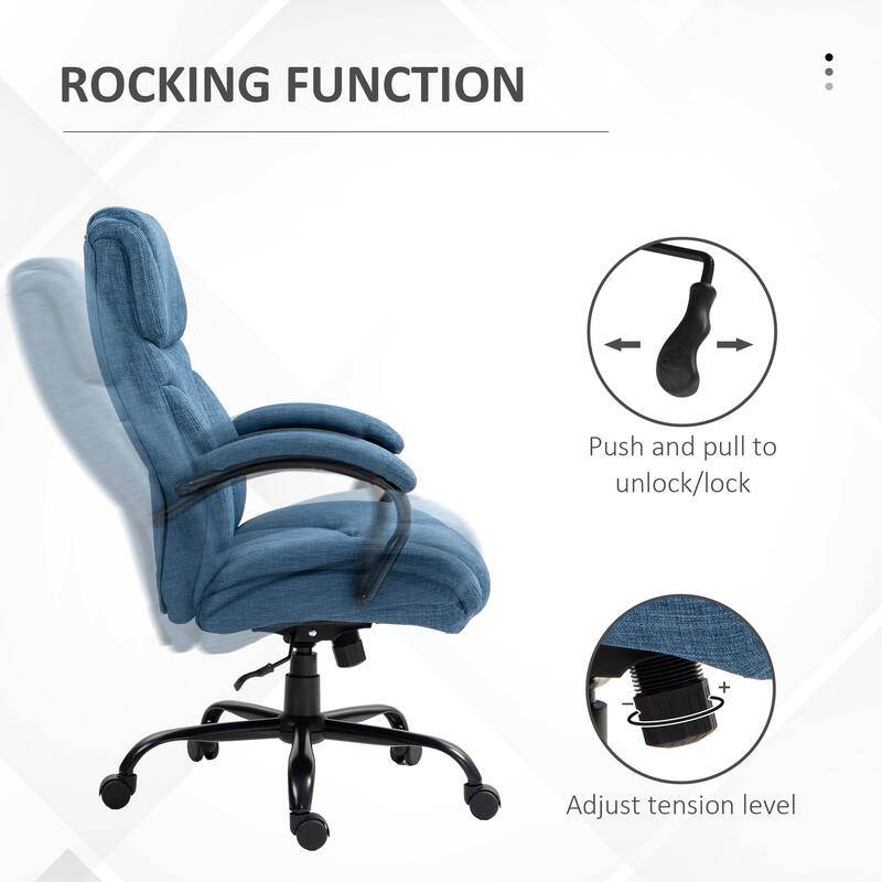 Vinsetto 500lbs Big and Tall Office Chair with Wide Seat, Executive Computer Chair with Adjustable Height