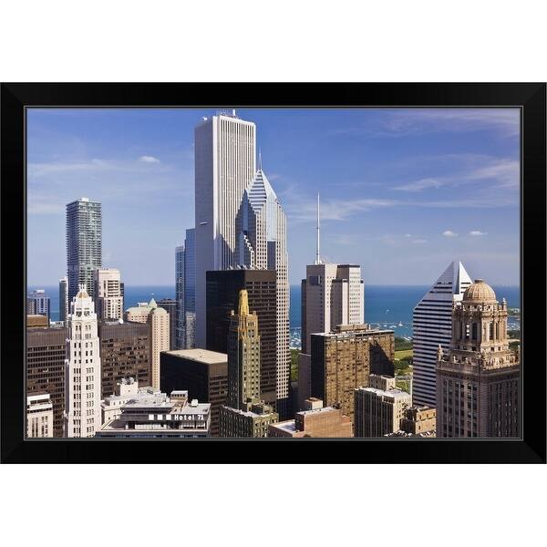 Shop Chicago Skyline Looking Towards Lake Michigan Black Framed