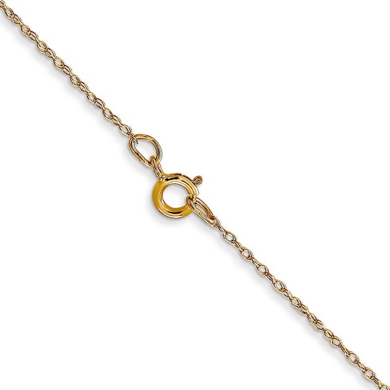 Curata 14k Yellow Gold Solid 0.5mm Carded Cable Rope Chain Necklace Options: 16 18 20 24