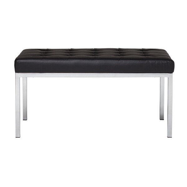 Offex Lintel 35" Bench Bonded Leather - Black