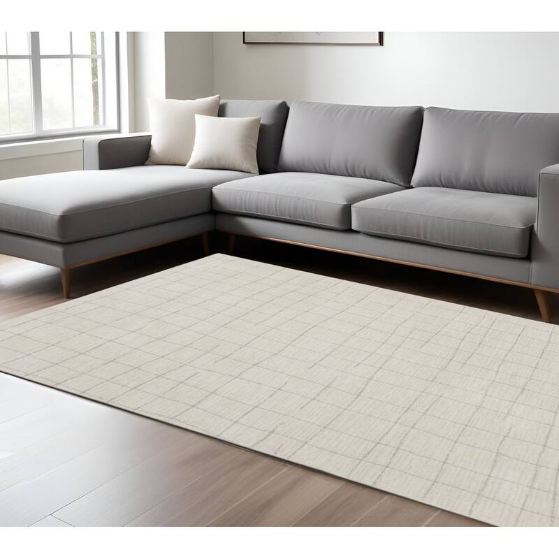 HomeRoots Abstract Scandinavian Rectangle Area Rug - 108.00 in. x 72.00 in.  x 0.59 in.