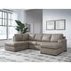 preview thumbnail 11 of 16, Signature Design by Ashley Amuleto Brown 2-Piece Sectional with Chaise - 124"W x 86"D x 40"H Left Facing