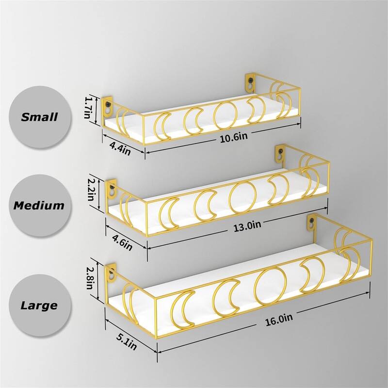 Small Decorative Wall Shelves for Book Plant Storage - 5.27"D x 15.98"W x 2.75"H
