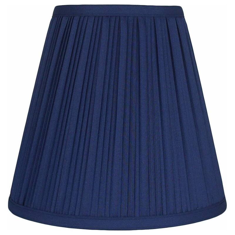 Many Selections Table Lamp Shade, 5 inch Top, 9 inch Bottom, 8.5 inch Slant - Single - Navy Blue Pleated