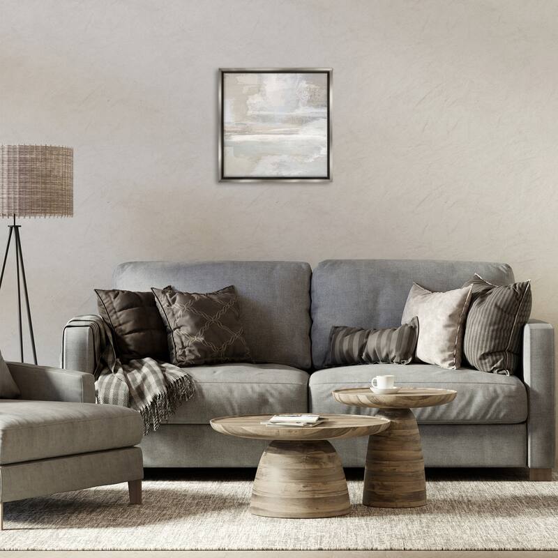 Stupell Contemporary Neutrals Abstract Framed Floater Canvas Wall Art Design By Rachel Springer