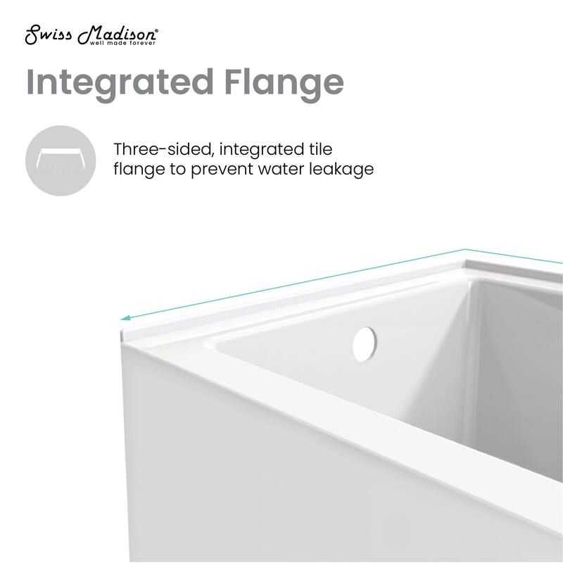 Swiss Madison SM-AB522 Ivy 48" Three Wall Alcove Acrylic Soaking Tub