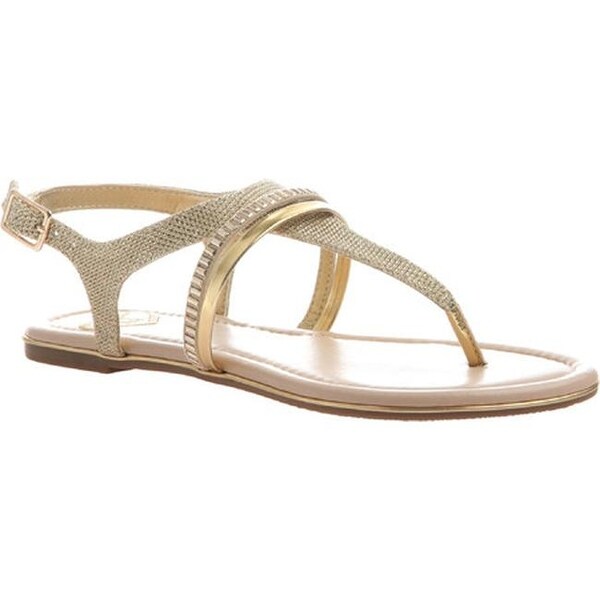 Shop Madeline Women's Actress Thong Sandal Gold Synthetic/Textile ...