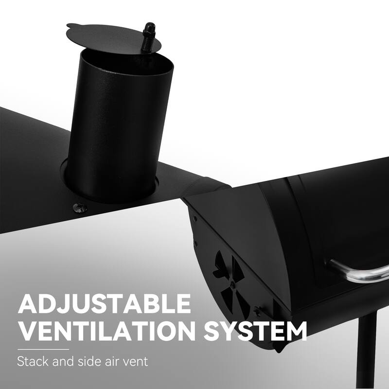 Royal Gourmet CC1830S Charcoal Grill with Offset Smoker,Black