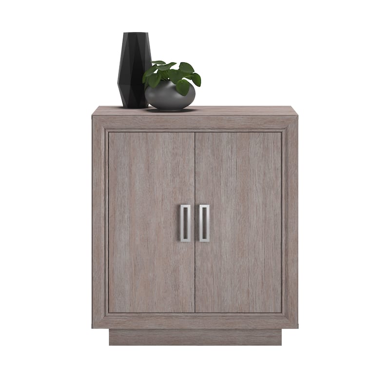 Wood Storage Cabinet with Functional Design, Medium Gray - 29.29"W x 16.14"D x 33.07"H