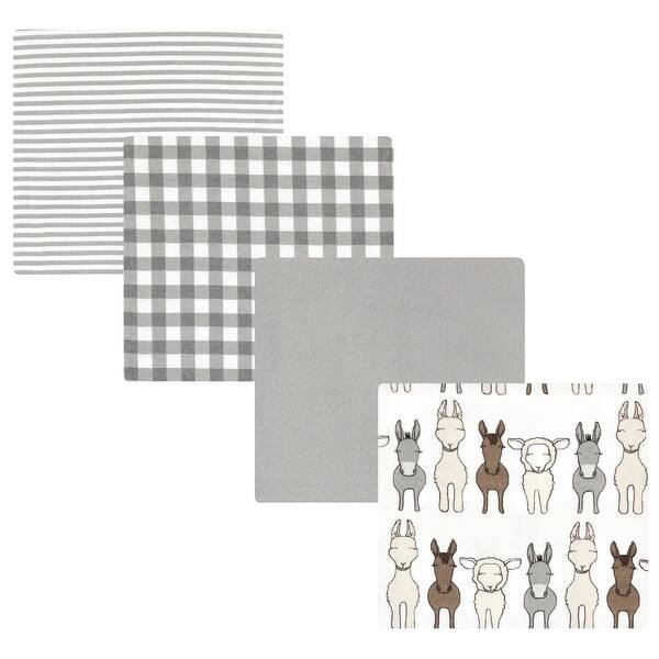 slide 1 of 1, Hudson Baby Cotton Flannel Receiving Blankets, Farm Friends Cream, One Size - Farm Friends Cream - One Size One Size - Farm Friends Cream