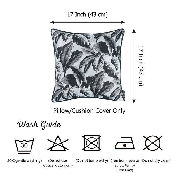 Black And White Tropical Leaf Decorative Throw Pillow Cover Black And White Tropical Leaf Decorative Throw Pillow Cover