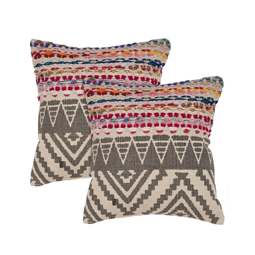 Sevita Chindi Multi Chevron Cotton Throw Pillow, Set of 2