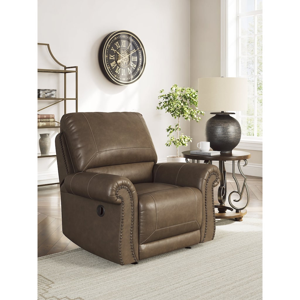 Signature Design by Ashley Shadsburne Brown Swivel Glider Recliner