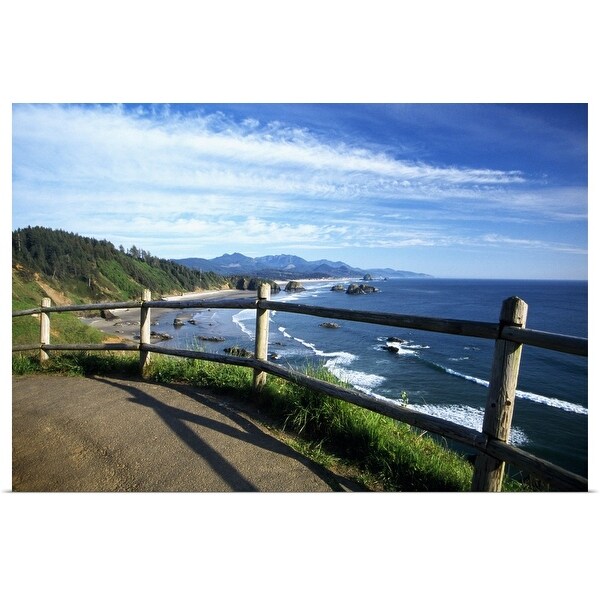 "View of coastline from trail, Ecola State Park, Oregon, united states, " Poster Print