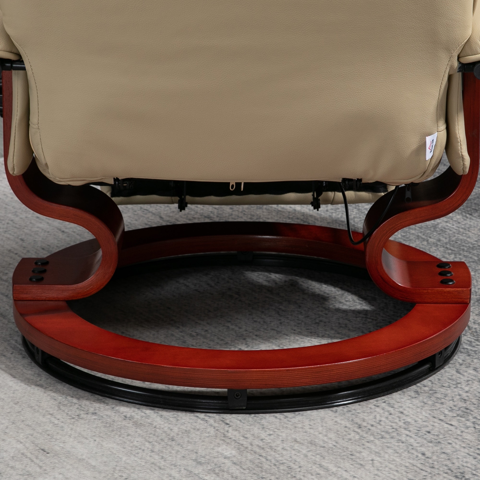 HomCom Faux Leather Adjustable Manual Swivel Base Recliner Chair