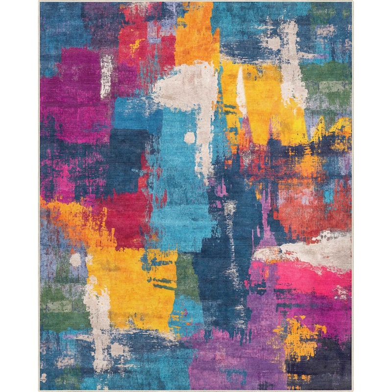 Well Woven Apollo Abstract Maree Waves Modern Stain Resistant Area Rug