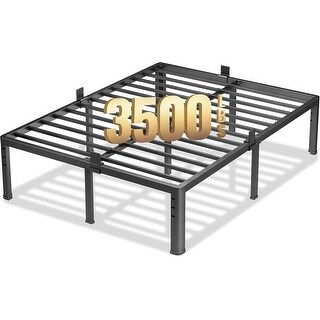 20 Inch King Size Metal Platform Bed Frame with Heavy Duty Steel Slats ...