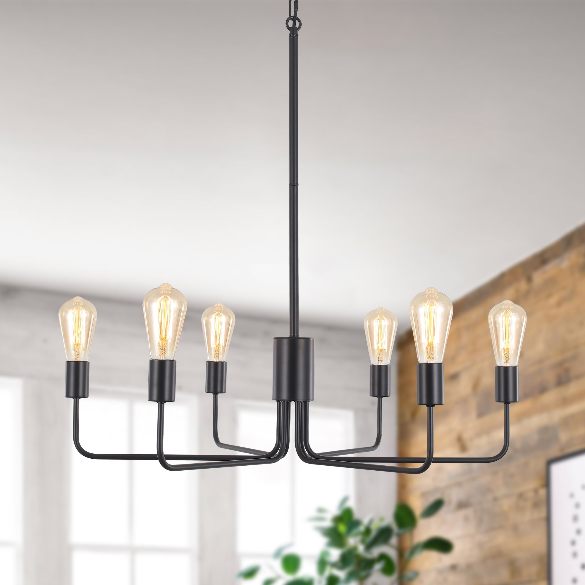 30" Zjvaive 6-Light Farmhouse Classic Chandelier Lighting Fixture for Living Room