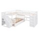 preview thumbnail 53 of 58, 3 IN 1Twin-Twin over Full L-Shaped Bunk Bed With 3 Drawers, Portable Desk and Wardrobe