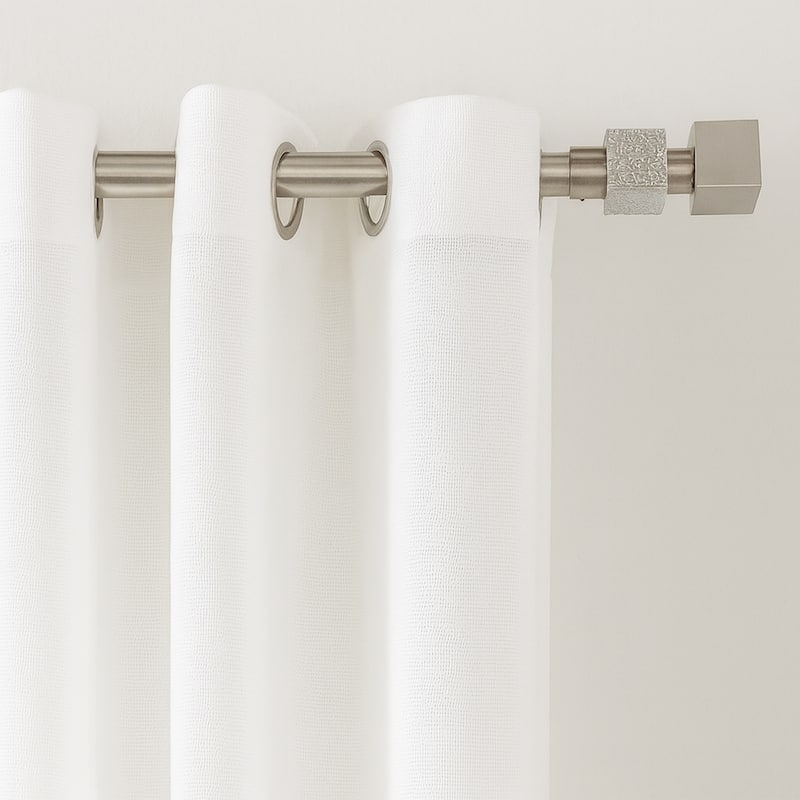 Adjustable 3/4" Single Window Curtain Rod 50" to 82" Graphite - 50" to 82" L x 3/4" D - Silver